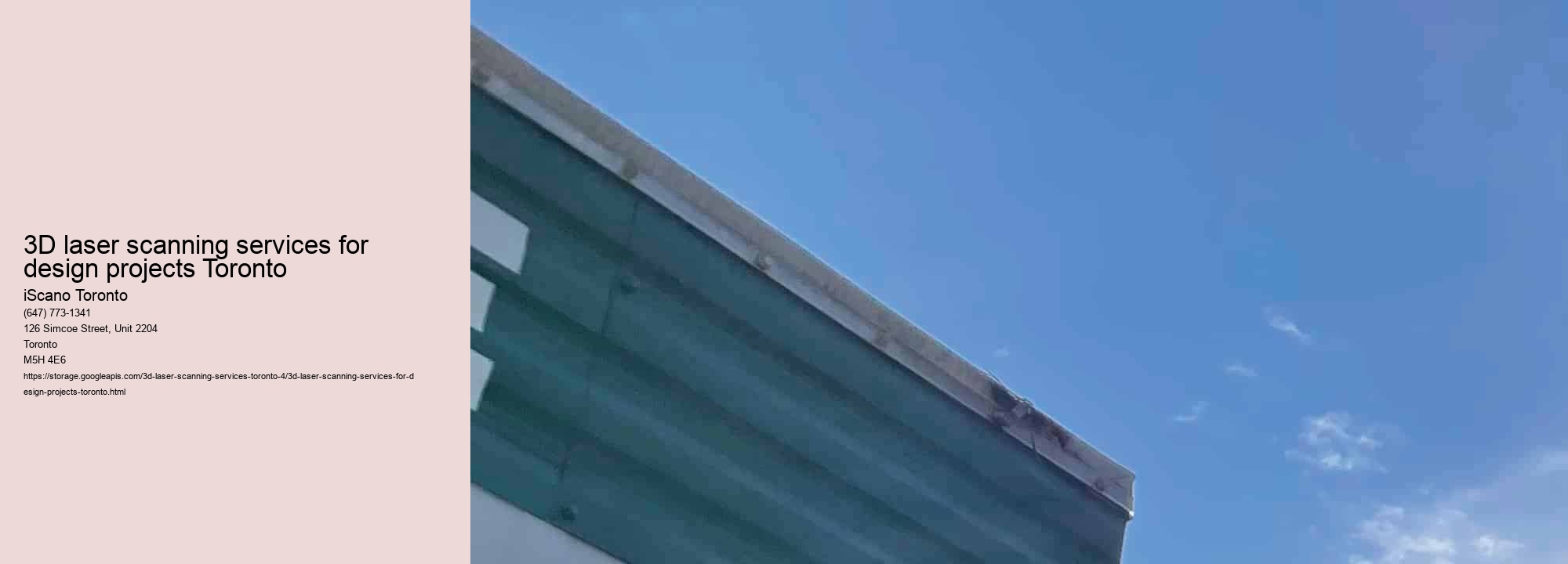 3D laser scanning services for design projects Toronto