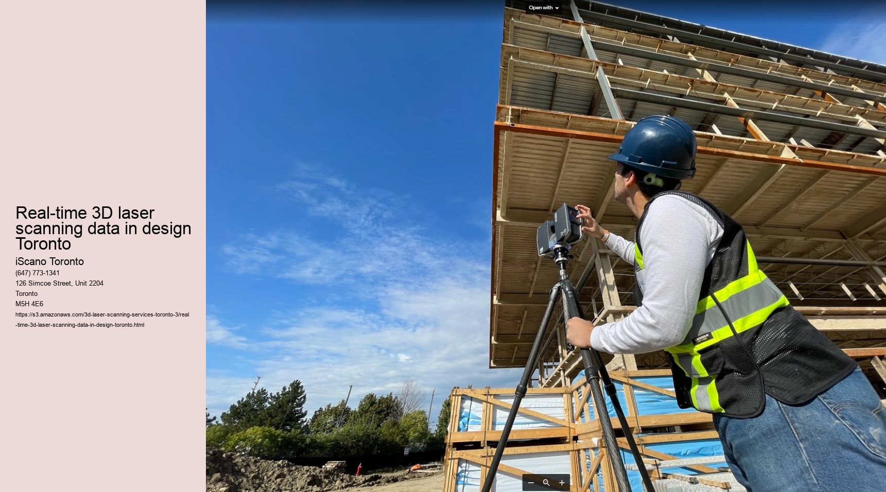 Real-time 3D laser scanning data in design Toronto