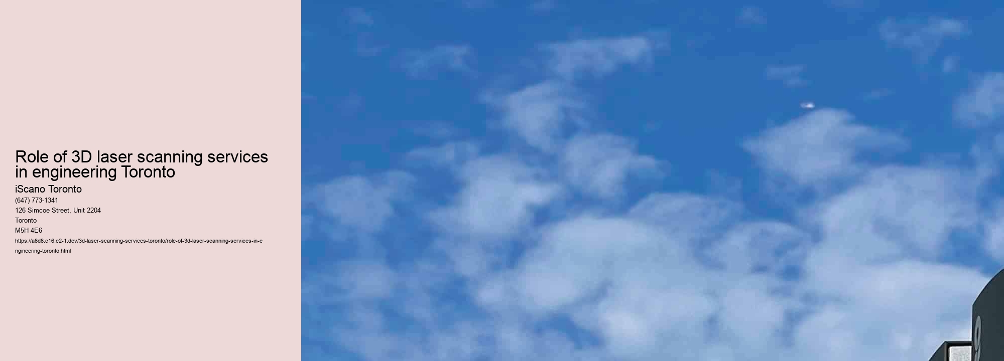 Role of 3D laser scanning services in engineering Toronto